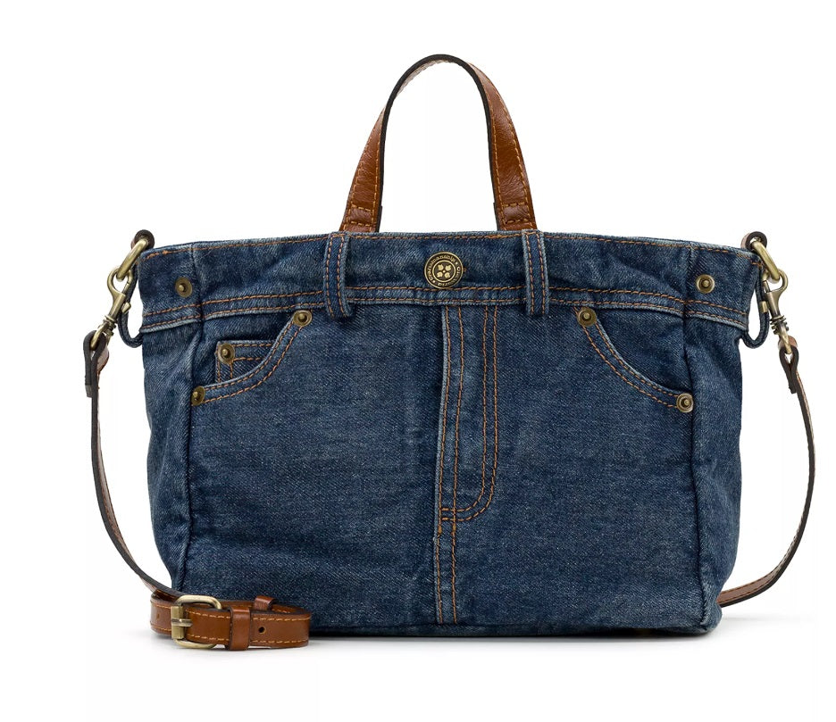 Patricia Nash Varedo Medium Denim Satchel Dark Denim