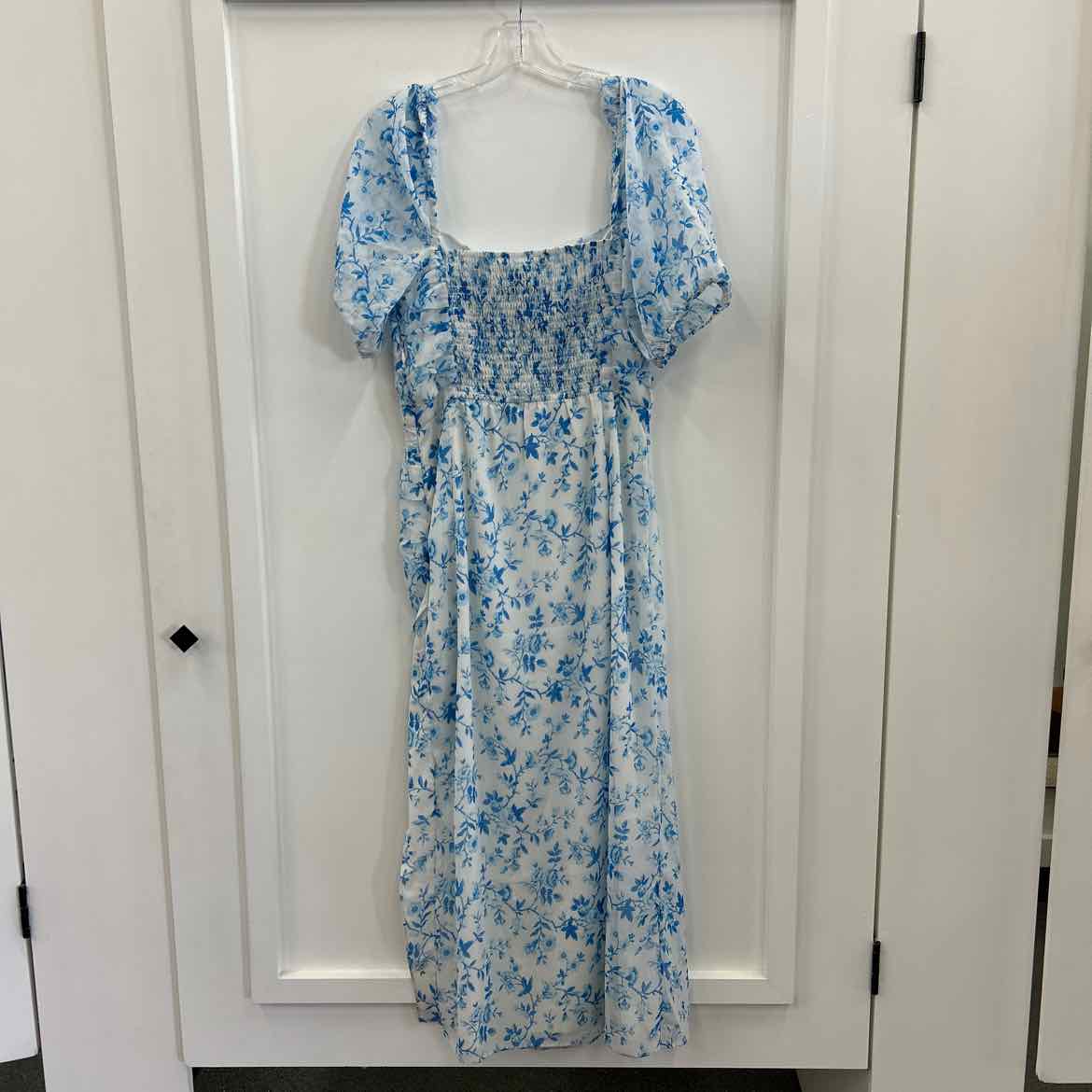 French Connection Size M White Blue Preloved Dress