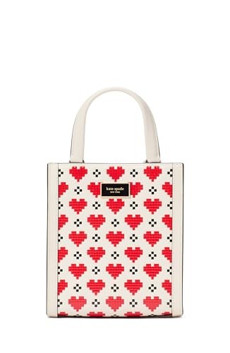 Kate Spade New York Manhattan Pixel Hearts Embossed Saffiano Leather Mini Tote
