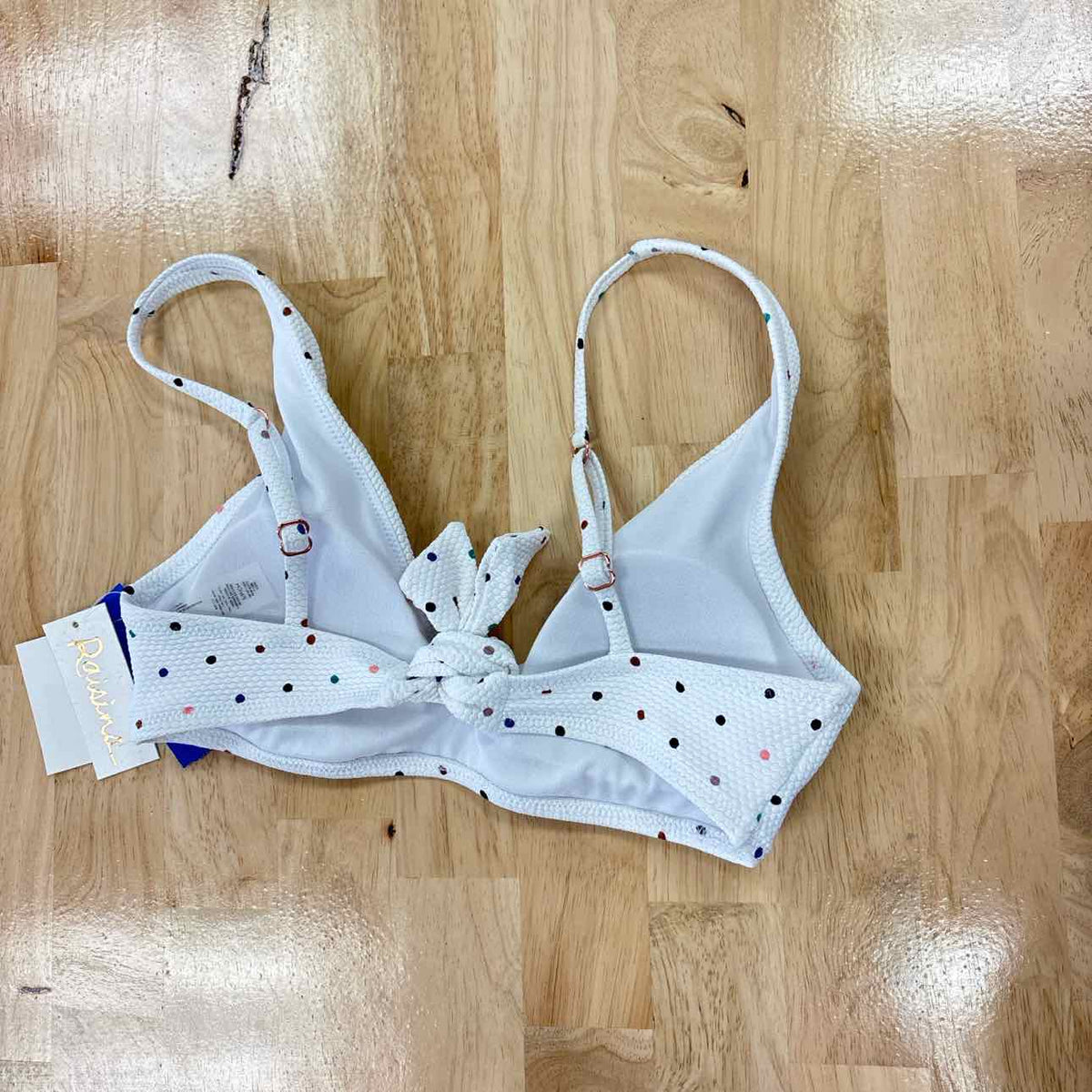 Raisins Size XL Juniors' Tie-Back Pisces Bikini Top - White
