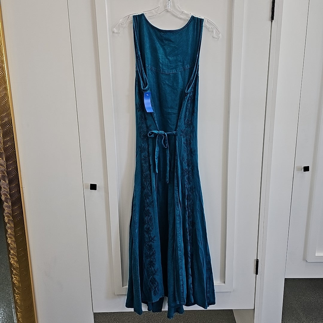 Sakkas Size L/XL Teal Maxi Tank Dress