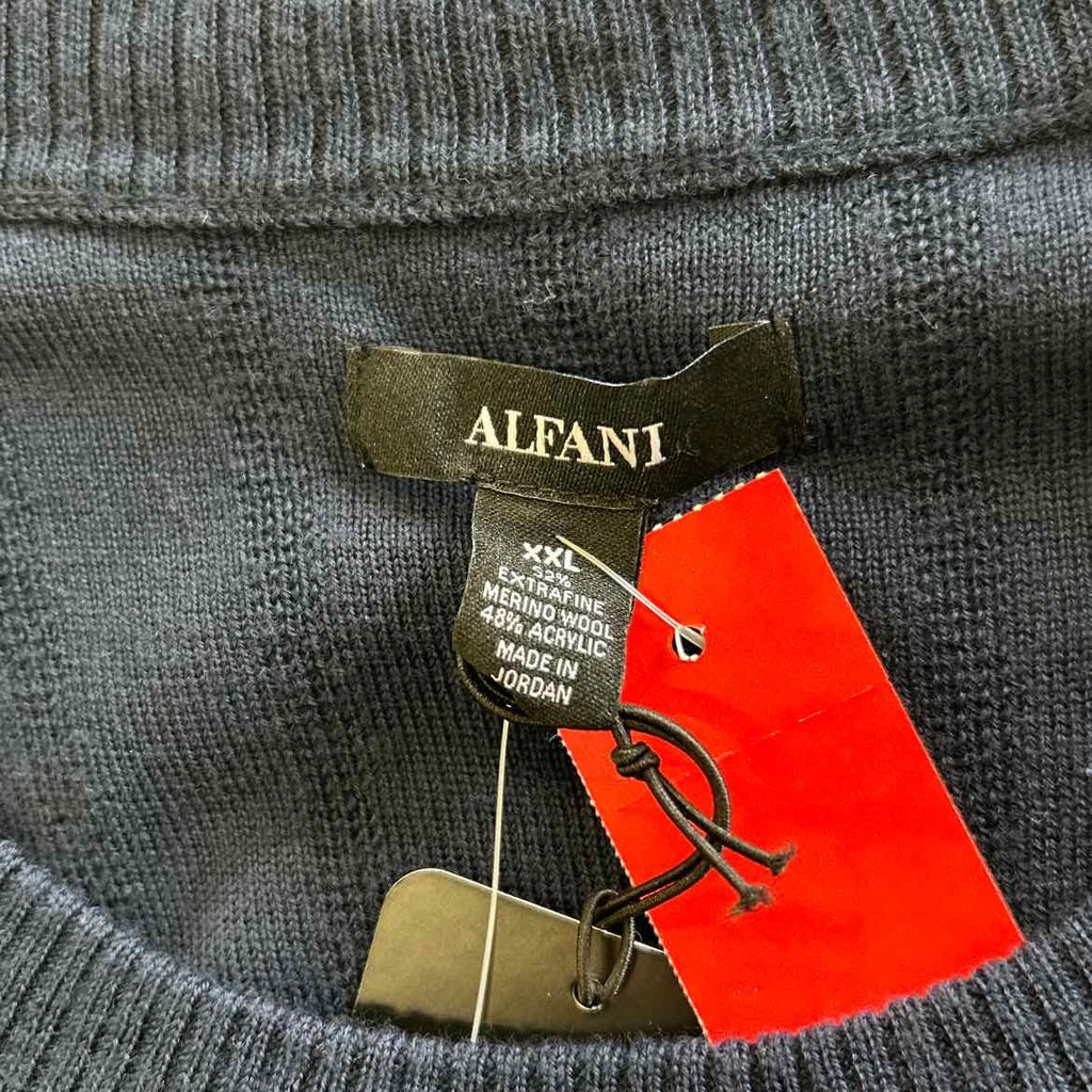 Alfani Men's Wool-Blend Textured Sweater - Neo Navy