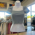 H&M Size XS Blue Ribbed Preloved Crop Top