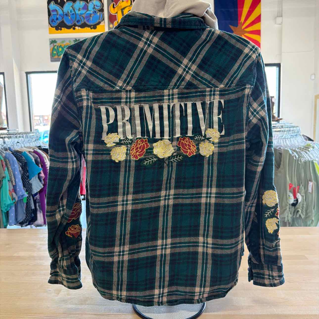 Primitive Size L Green Preloved MENS Flannel