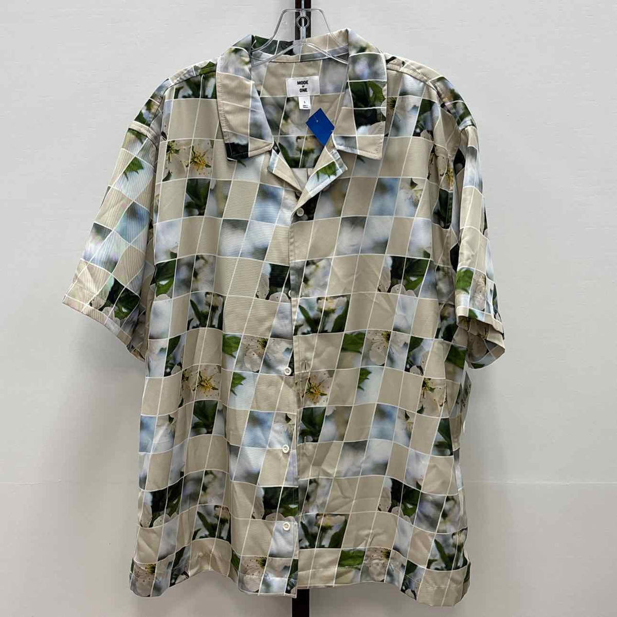 Mode Of One Size L Tan New MENS Button Down Shirt