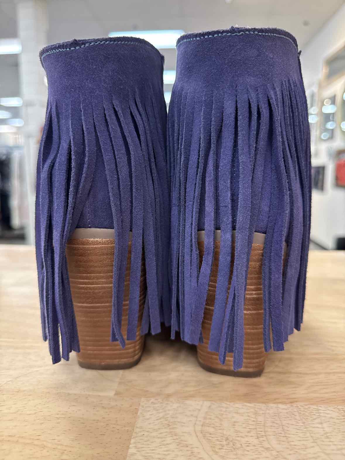 Dingo Size 9 Purple Leather Preloved Fringe Bootie