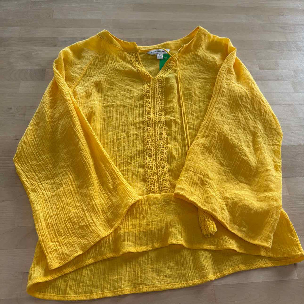 Counterparts Size S Yellow Preloved Blouse LS