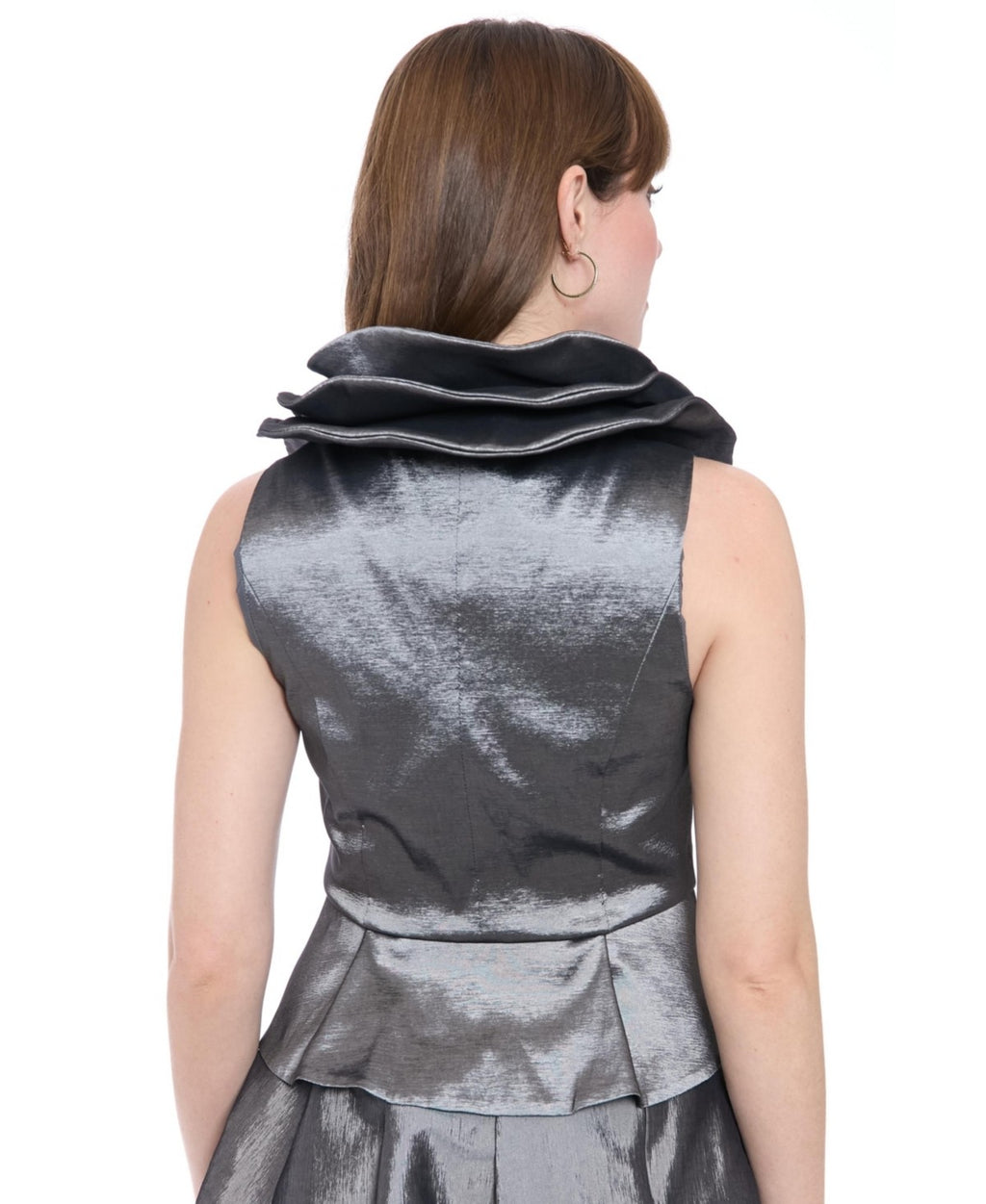 Muse Women's Triple-Collar Sleeveless Top - Gunmetal