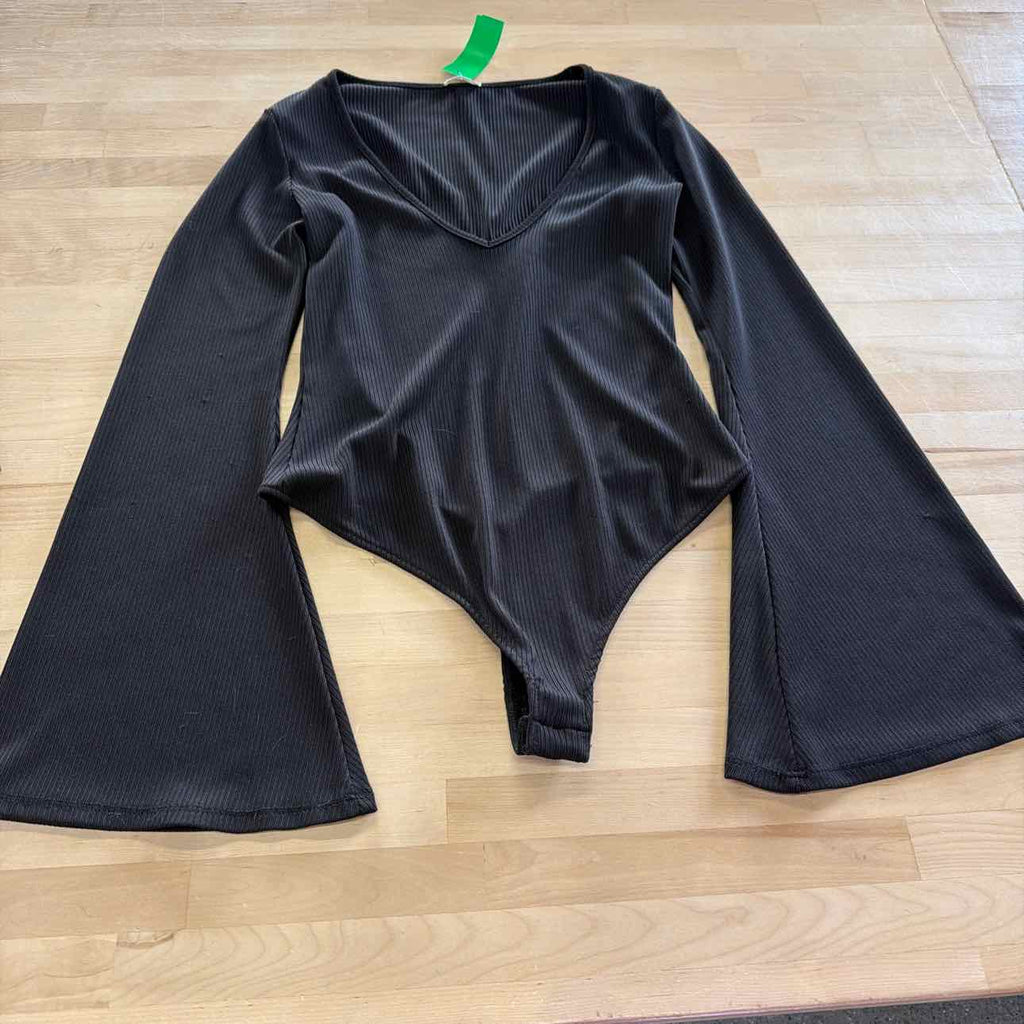 Free People Size S Black Preloved Bodysuit