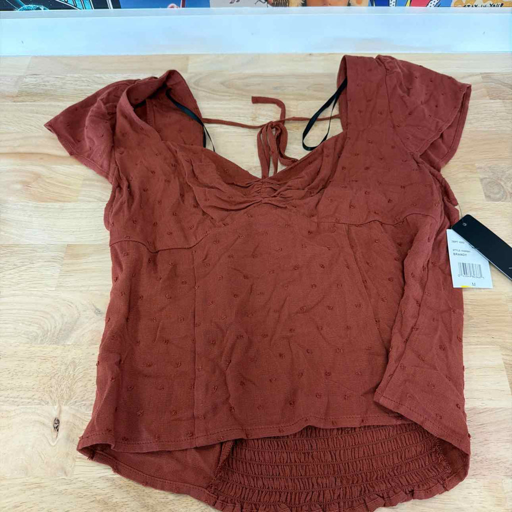 BCX Size M  Clip-Dot Sweetheart-Neck Top
