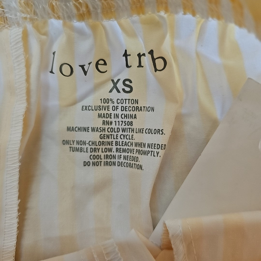 Love Tribe Juniors' Striped Cotton Boxer Shorts - White/Yellow - XS