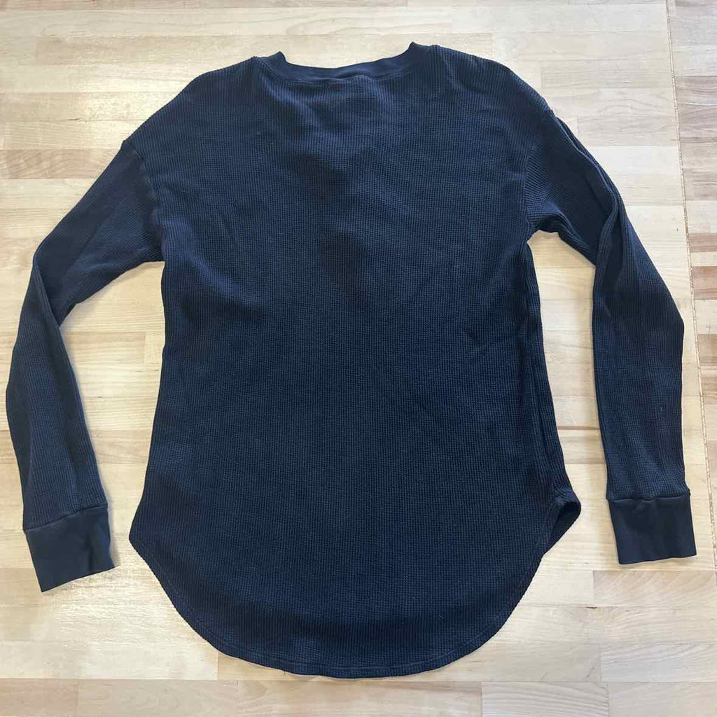 Splendid Size M Black Long Sleeve Thermal Knit Top