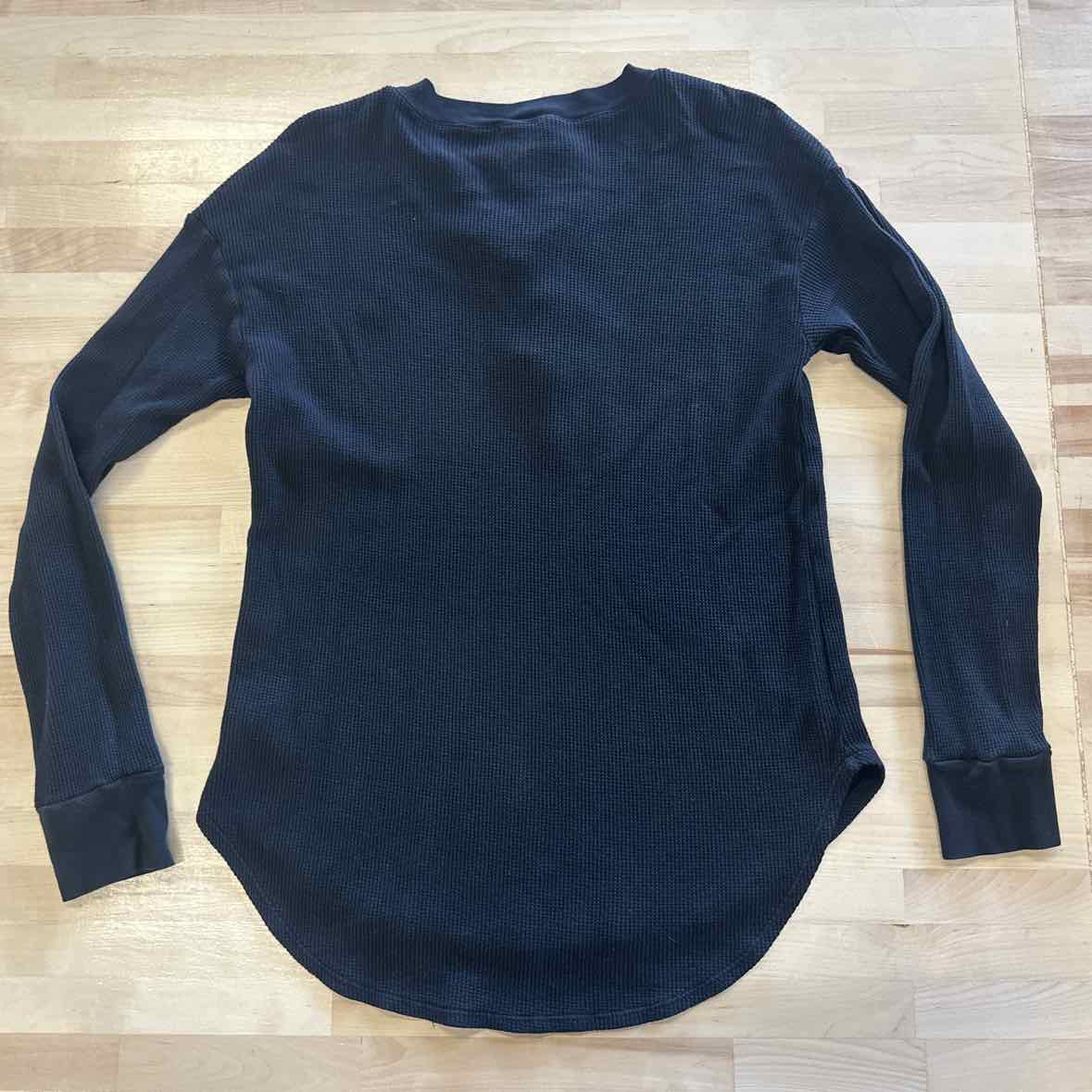 Splendid Size M Black Long Sleeve Thermal Knit Top