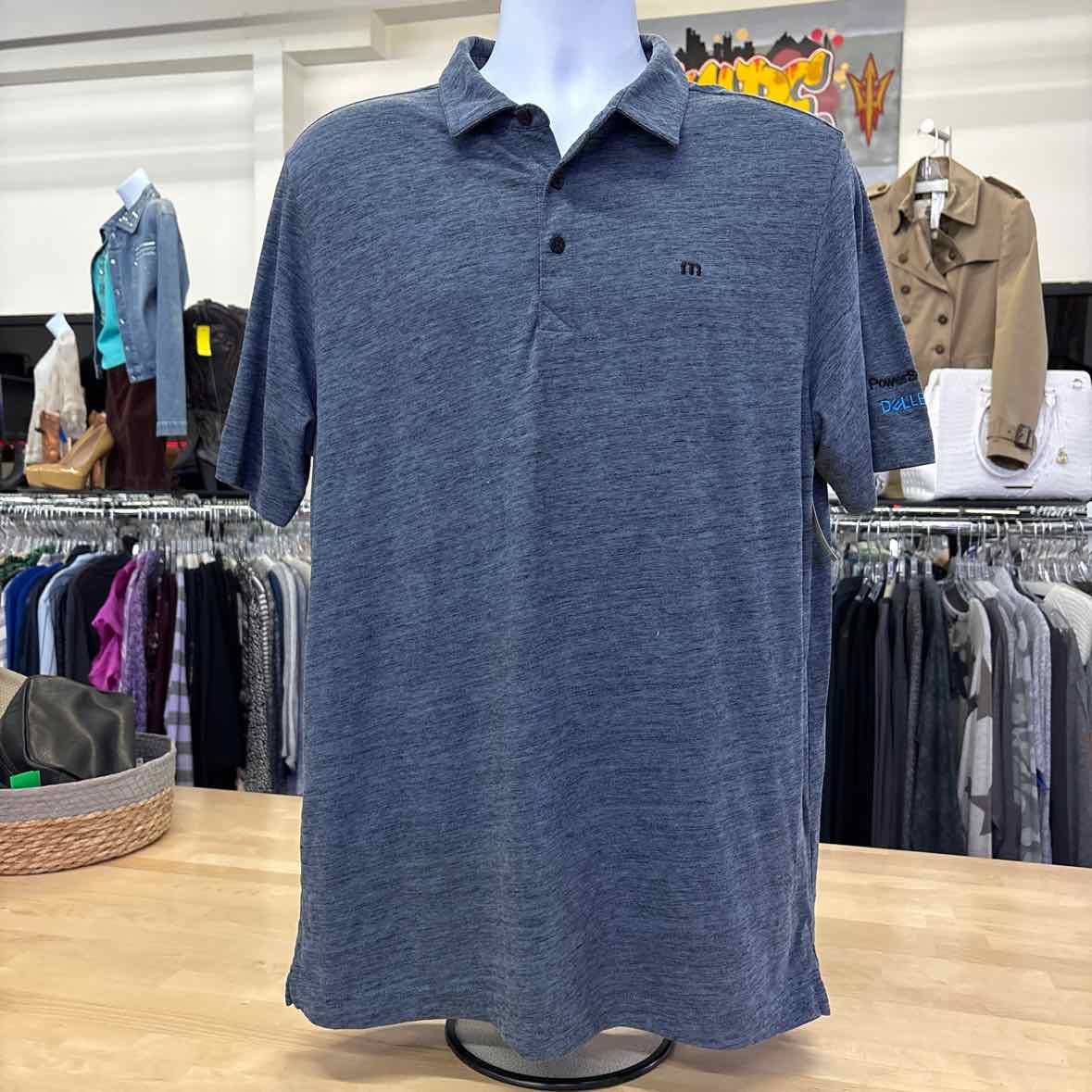 Travis Mathew Size L Blue Preloved MENS Polo
