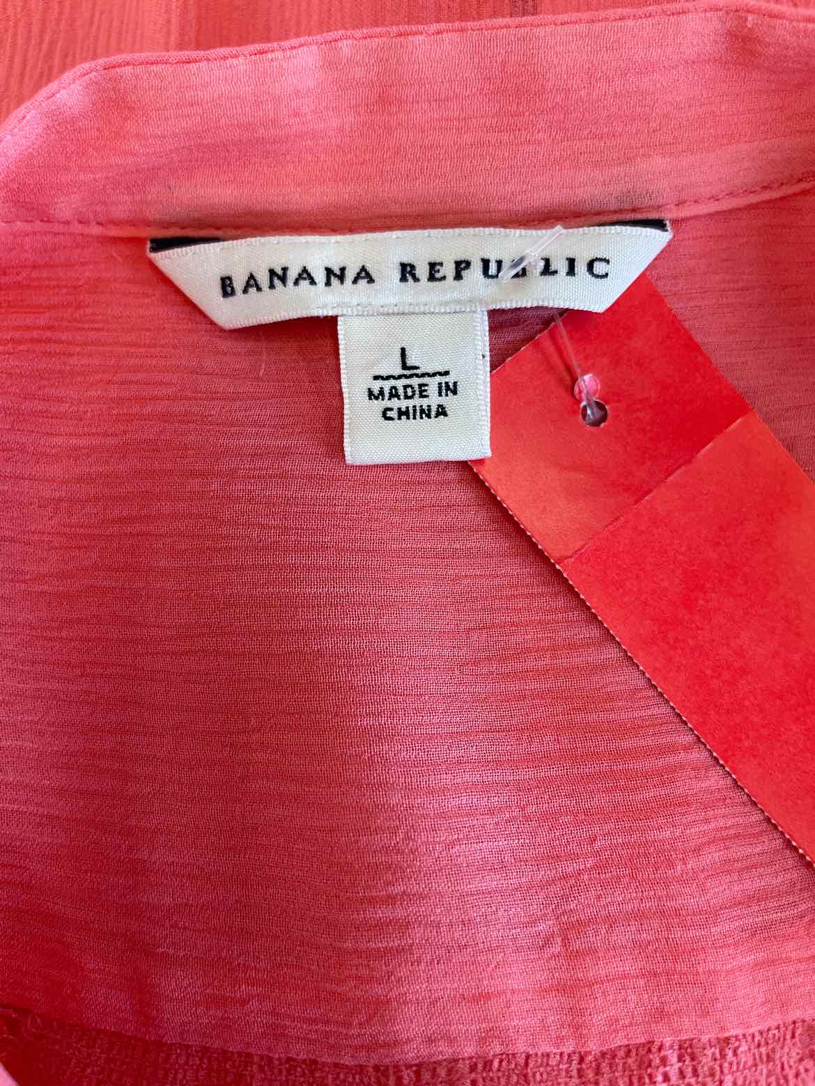 Banana Republic Size L Pink Button Down Shirt