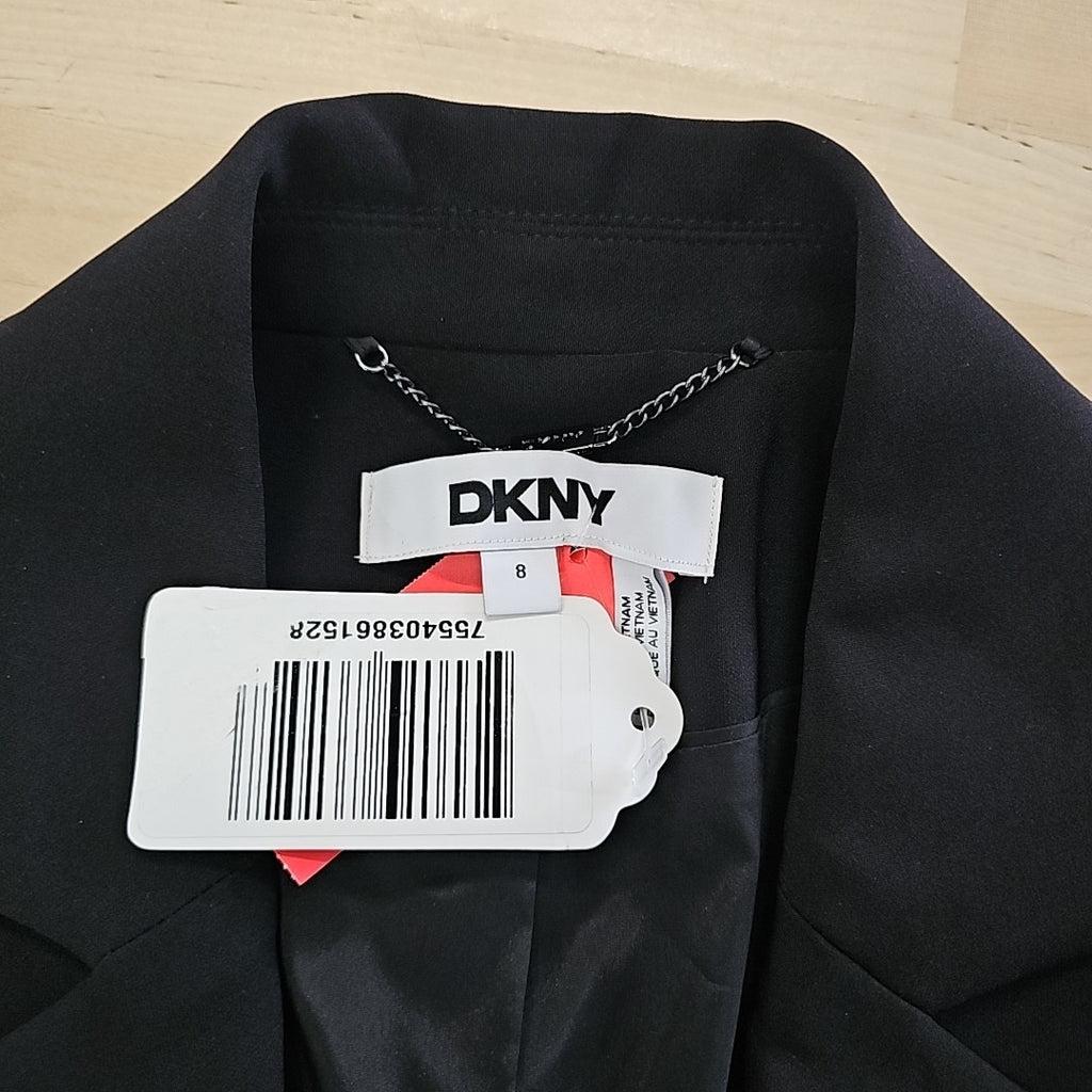 Dkny Women's Single Breasted Long Blazer - Black - Size 6