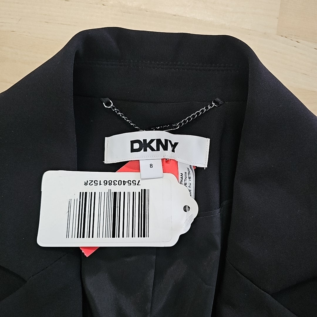 Dkny Women's Single Breasted Long Blazer - Black - Size 6