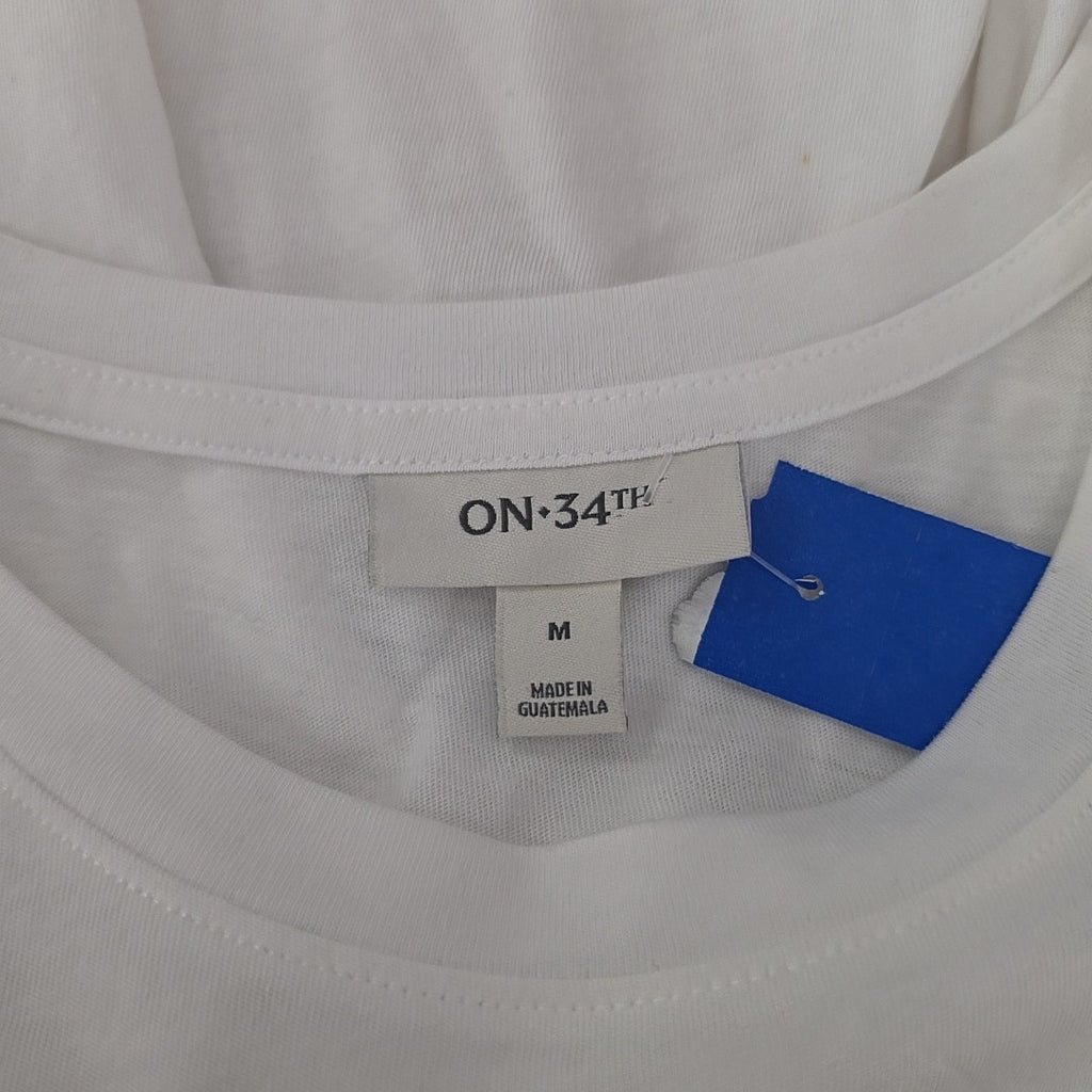 On 34th Size M White Blue New T-Shirt SS