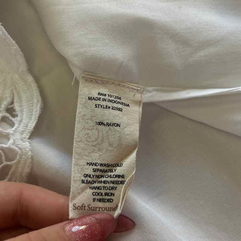 Soft Surroundings Size L White Preloved Blouse LS