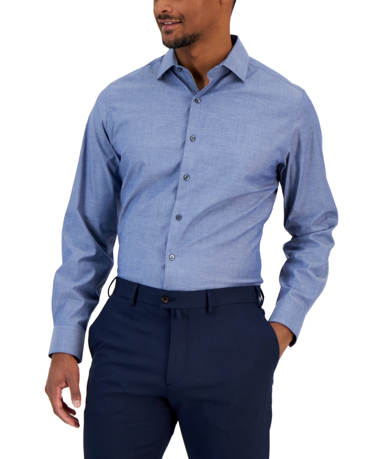 Bar Iii Mens Stretch Button Down Dress Shirt