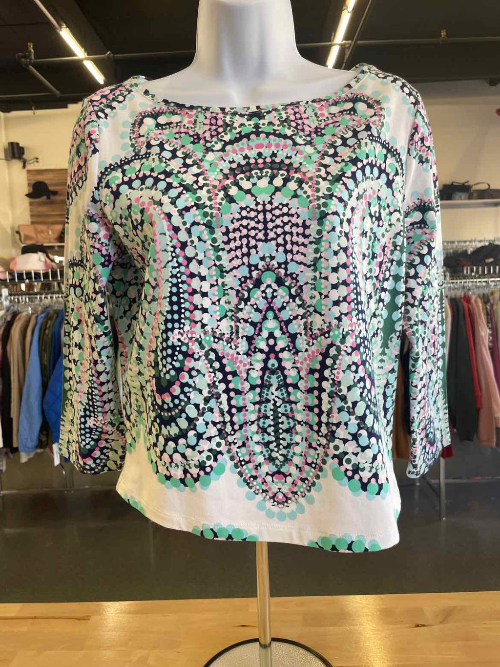 Talbots Size PM Blue Blouse