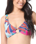 Vince Camuto Size S Floral O-Ring-Trim Bikini Top - Multi
