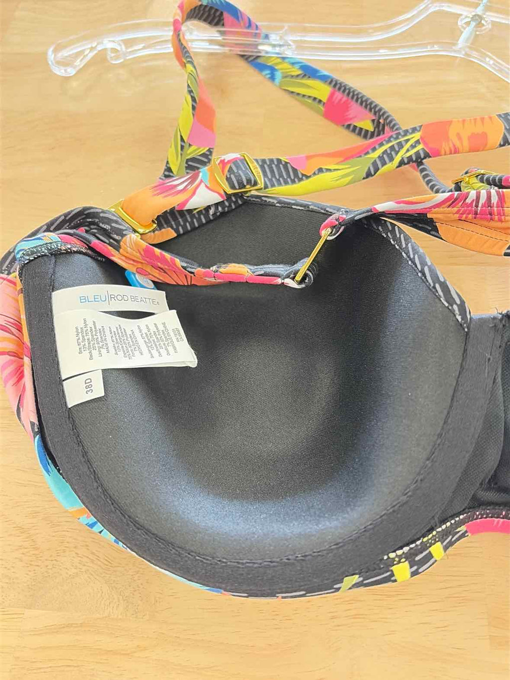 Bleu Size 38D Sweet Escape Bra-Sized Bikini Top - Multi