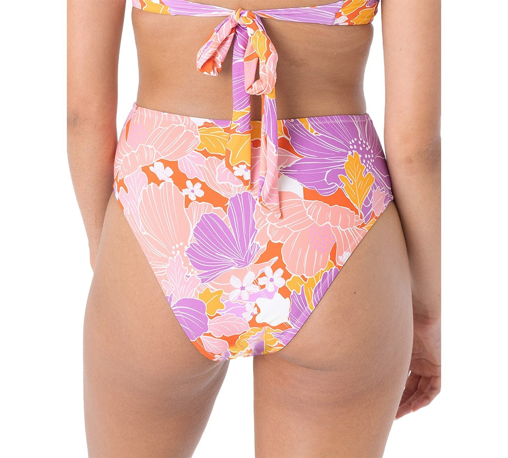 Roxy Size S Bell Bottom Blooms High Waist Bikini Bottoms