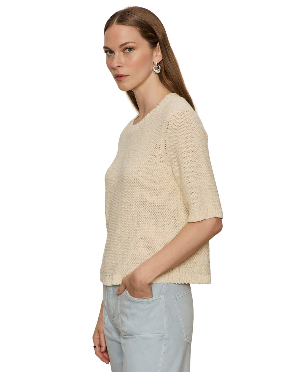 Sanctuary Tape Yarn T-Shirts Women's Sweater Macrame