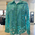 Bella Pelle Size S Blue Mesh Button Down Shirt