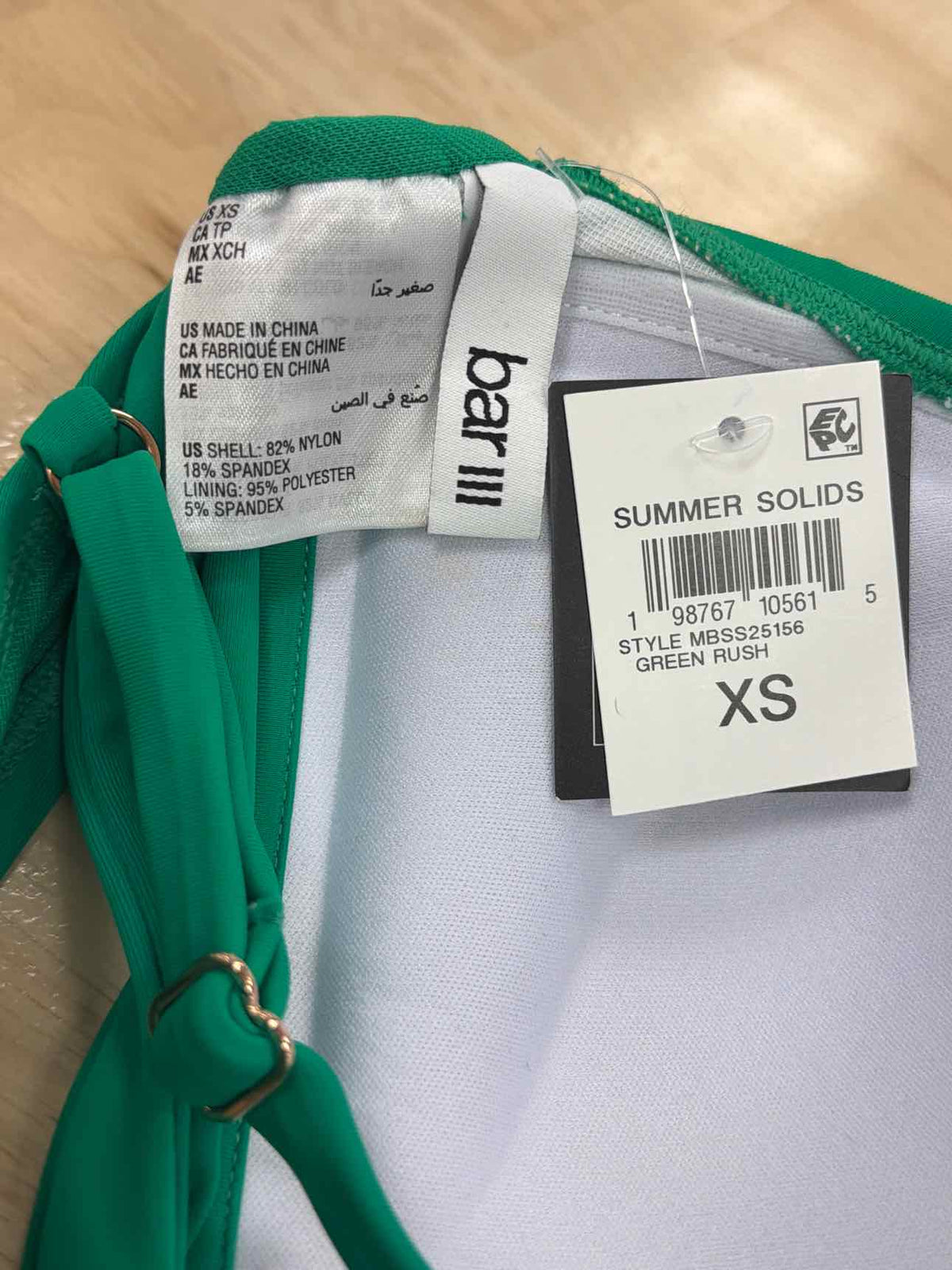 Bar III Size XS Summer Solids Knot-Front Bikini Top