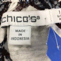 Chico's Size 1 White & Blue Blouse