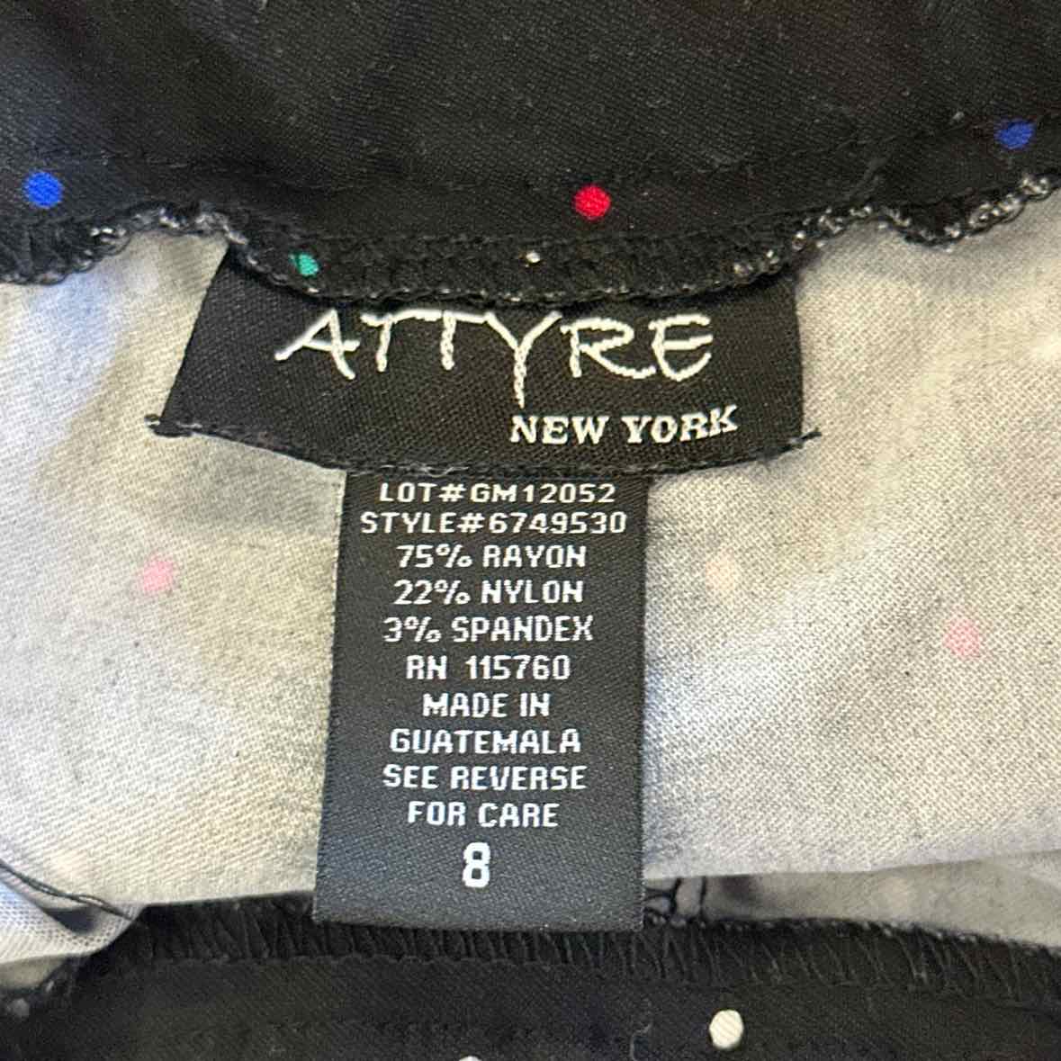 Attyre Size 8 Black Skorts