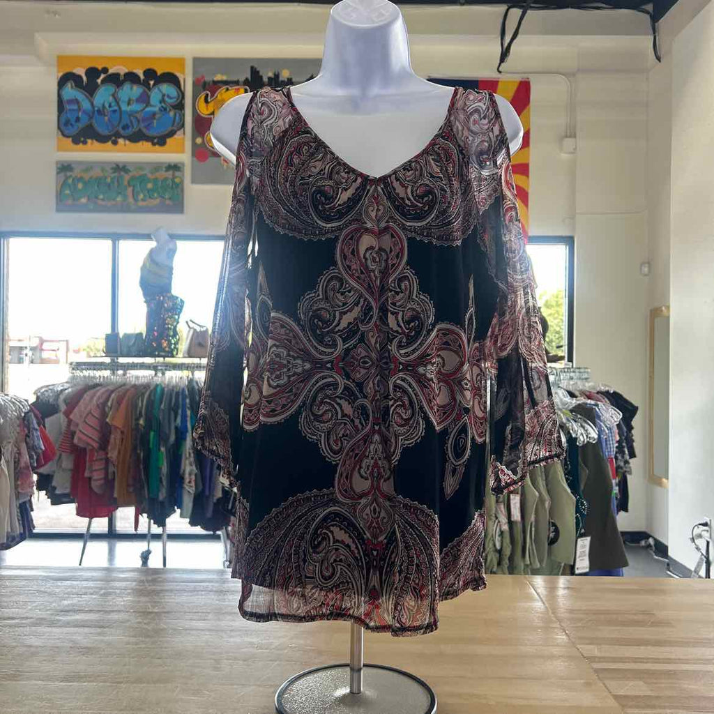 INC Size PXL Red/Black Preloved Blouse LS