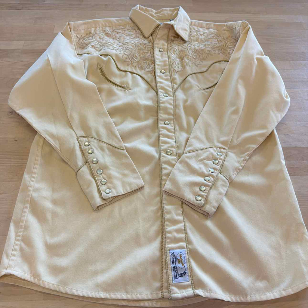 PanHandleSlim Size M Yellow Preloved MENS Button Down Shirt