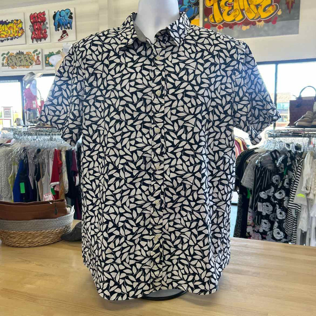 Michael Kors Size XL Navy/White Preloved MENS Button Down Shirt