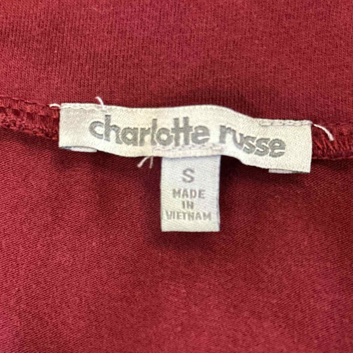 Charlotte Russe Size S Burgundy Cotton Skirt