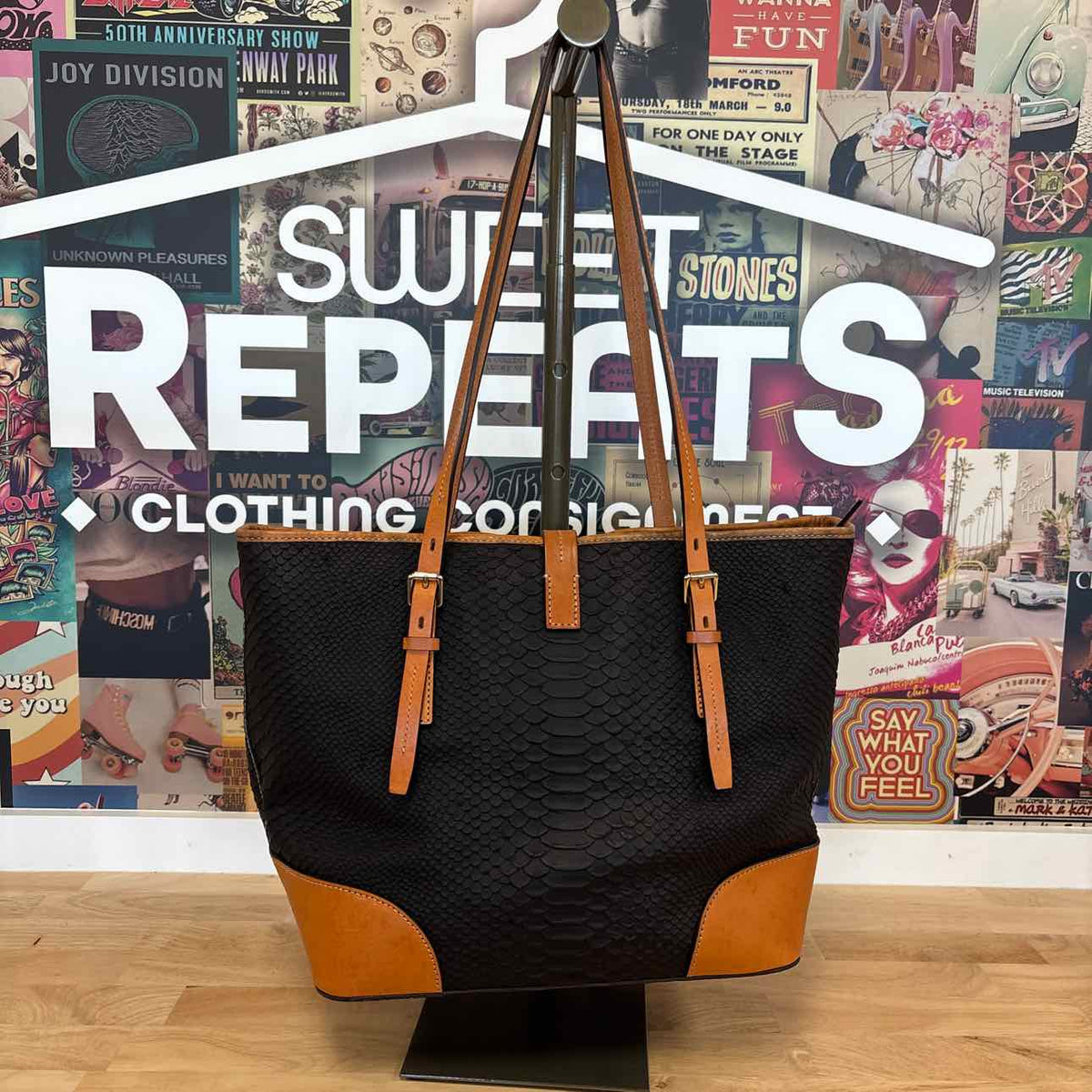 Dooney & Bourke Black & Brown Leather Totes