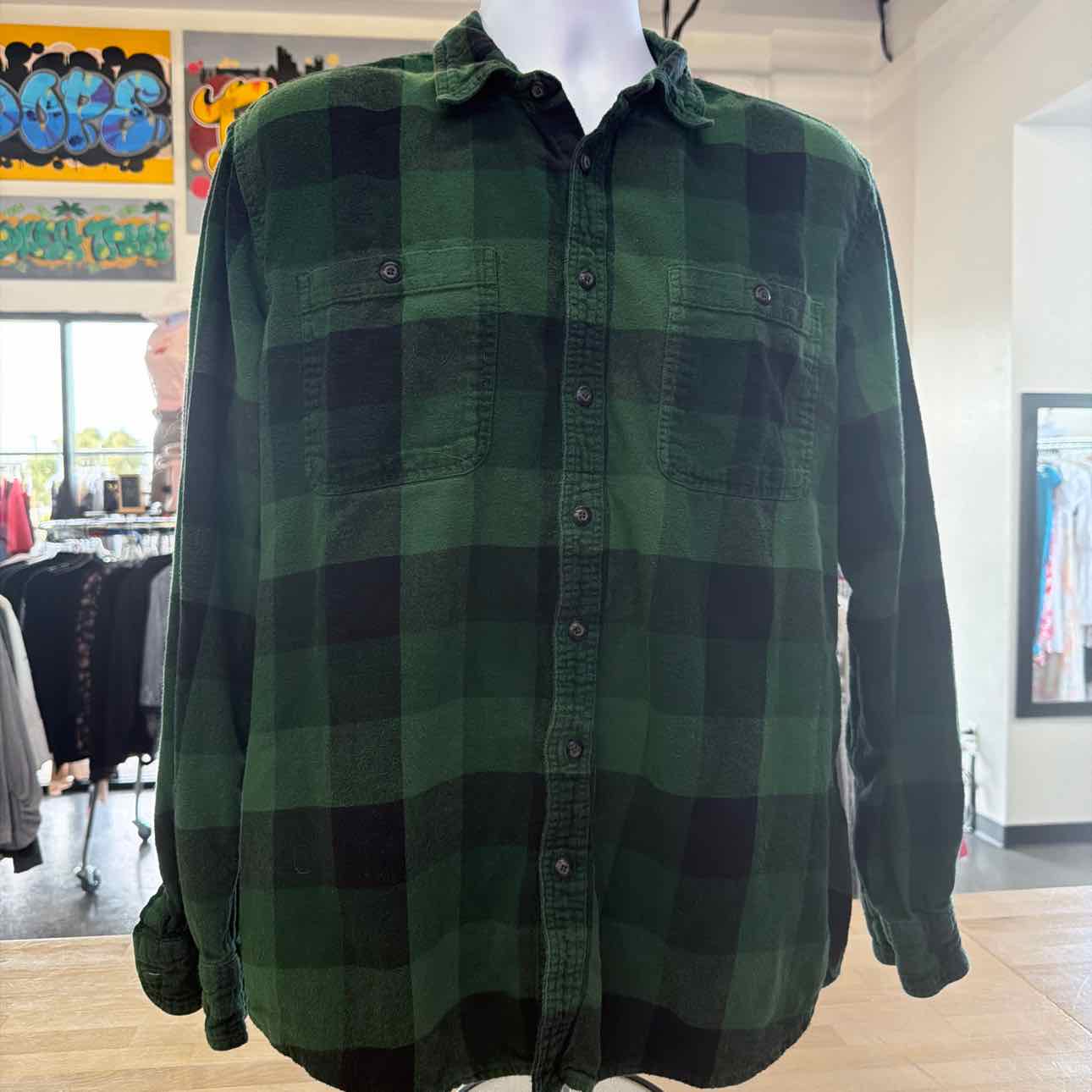 Sonoma Size XL Green MENS Flannel
