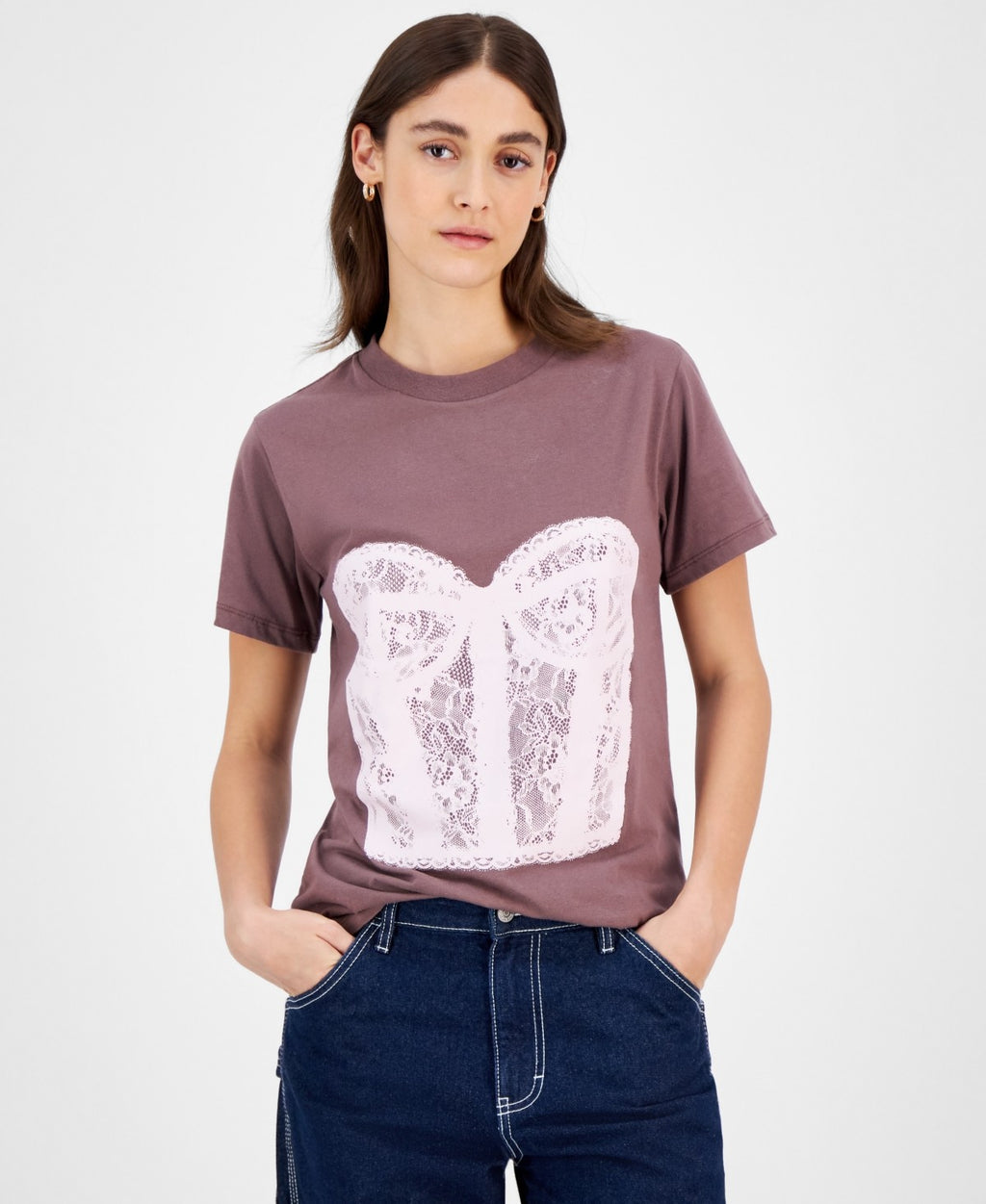 Grayson Threads Size XL Lace Corset Graphic T-Shirt