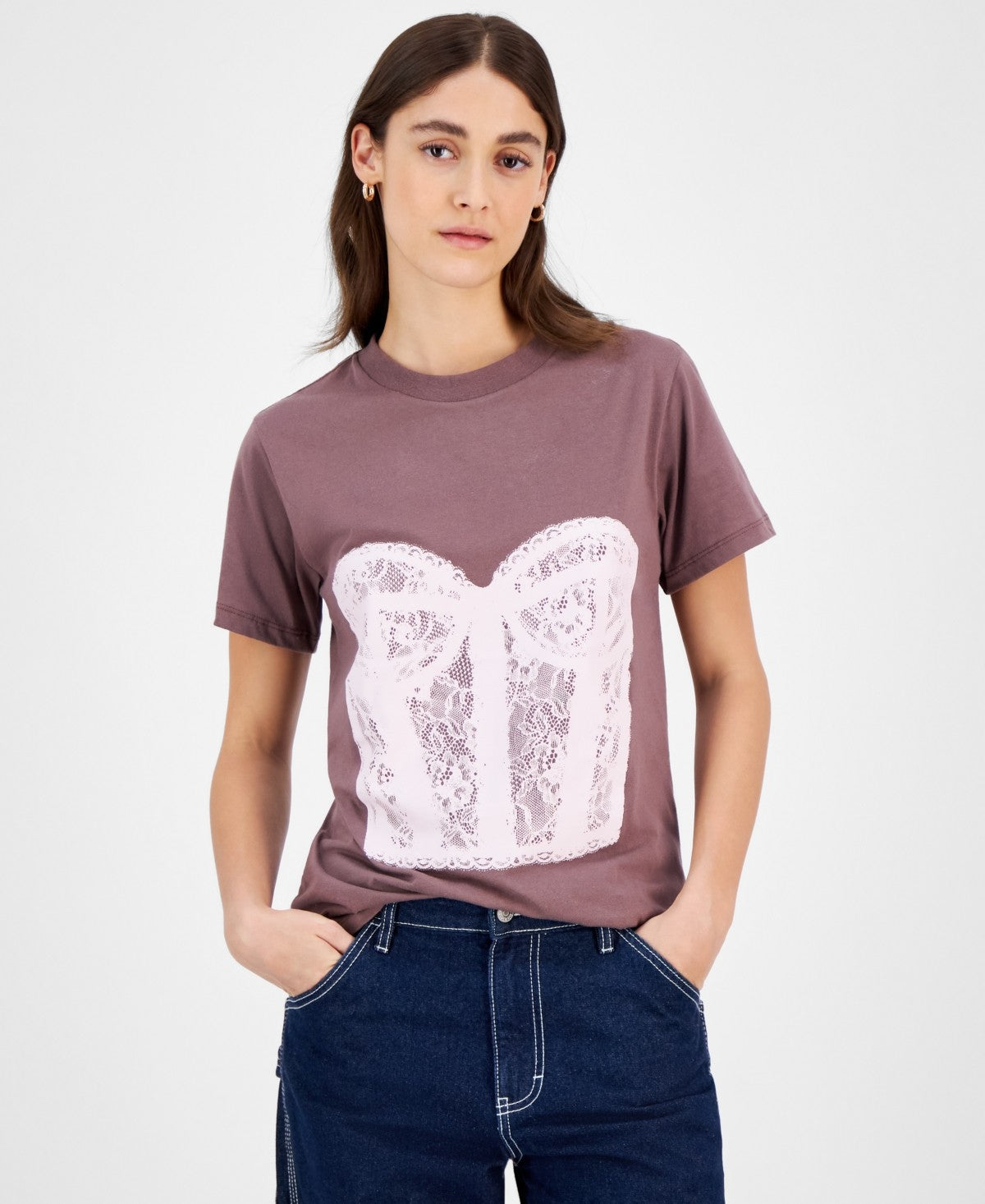Grayson Threads Size XL Lace Corset Graphic T-Shirt
