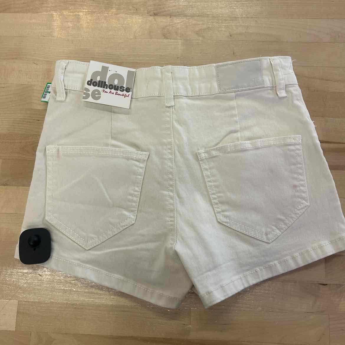 Dollhouse Juniors' High Rise Cargo Shorts - Vanilla - 1/2