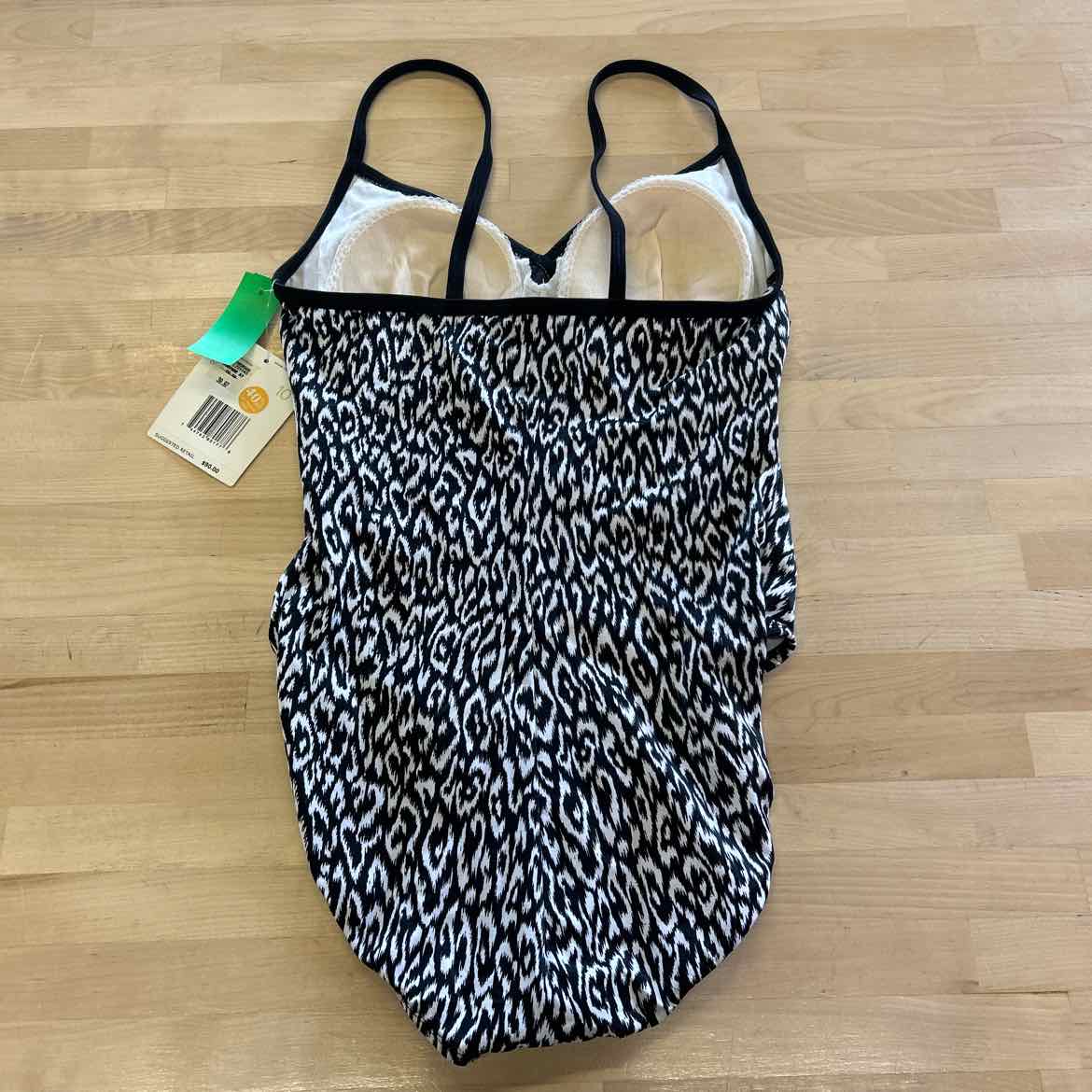 Liz Claiborne Size 10 Black White New Swimsuit