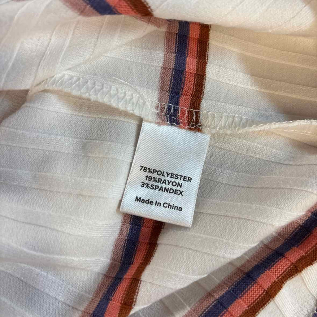 Evereve Size L White & Orange Sweater