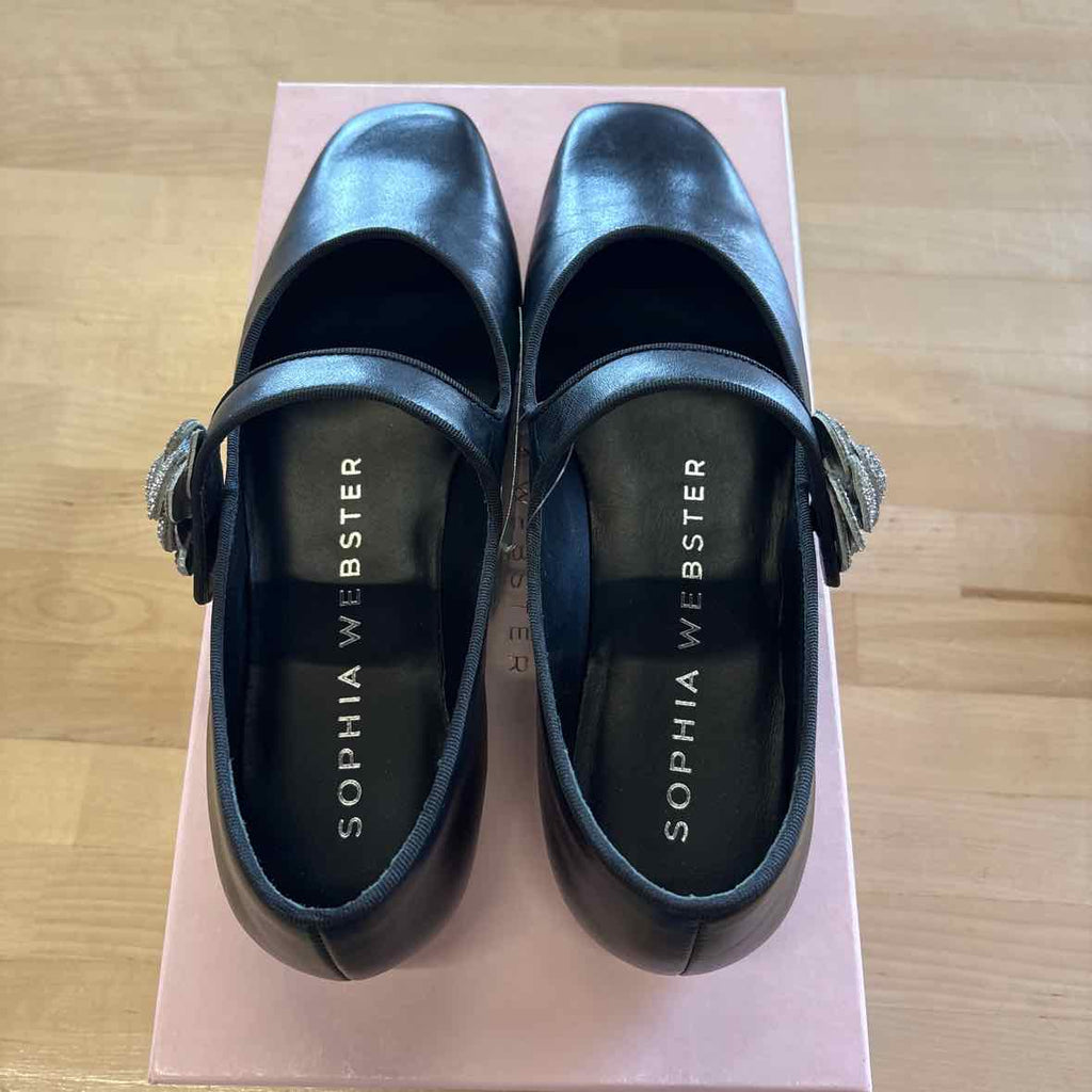 Sophia Webster Size 38.5/US 8 Titania Black New Mary Jane Flats