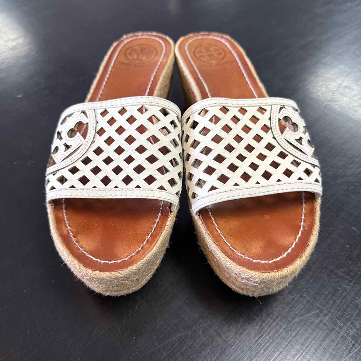 Tory Burch Shoe Size 9 Bone Platform Slide Sandals