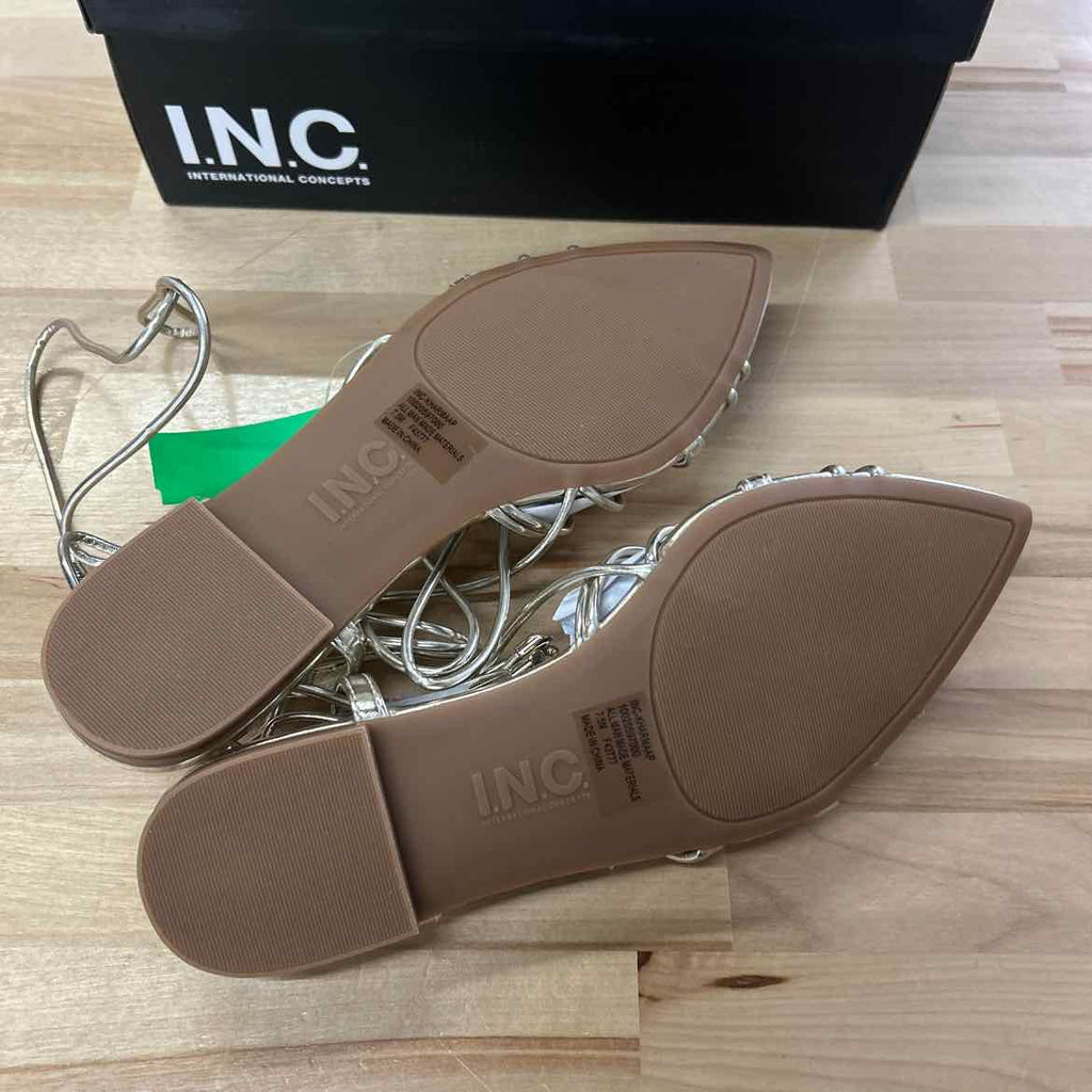 I.n.c. International Concepts Women's Kharmaa Lace-up Flat Sandals - Gold - 7.5