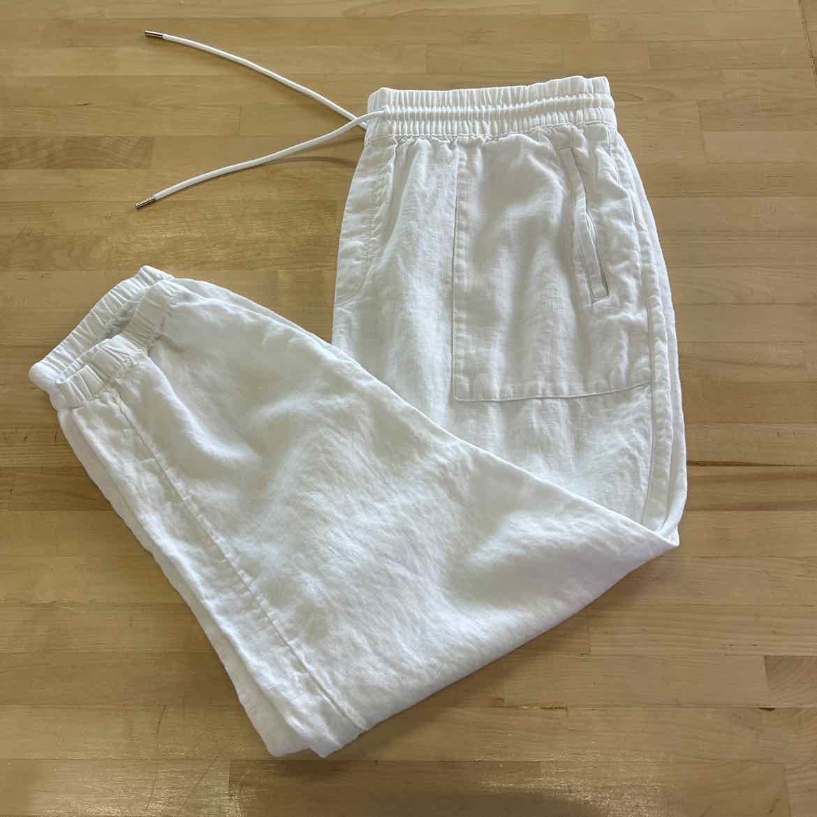 Athleta Size 16 White Linen Preloved Jogging Pants