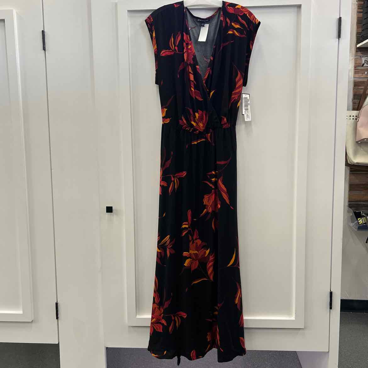 Sam & Jess Women's Challis Belted Floral-Print Dress - Mulberry - XL