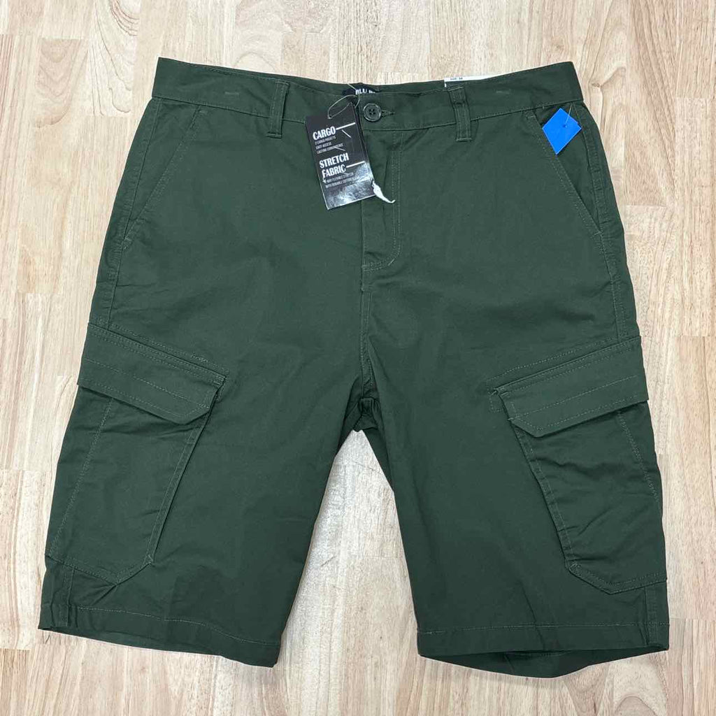 Blu Rock Men's Cotton Flex-Stretch Cargo Shorts - Olive